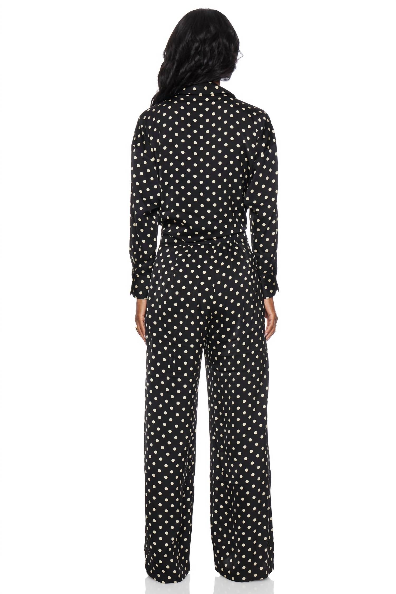 LUCY PARIS Rue Pant in black cream - women's pants - alternate view