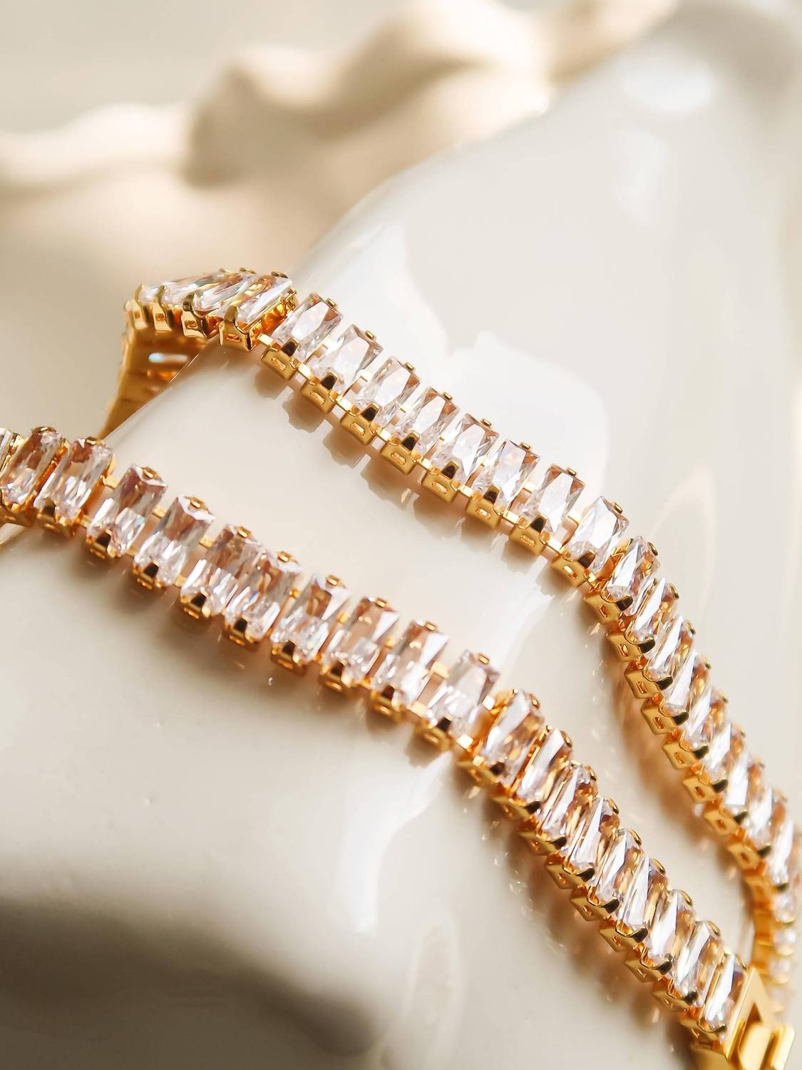 Flanerie By Maiq - Women's Rhodes 18k Non-tarnish Glam Cubic Zirconia Bracelet