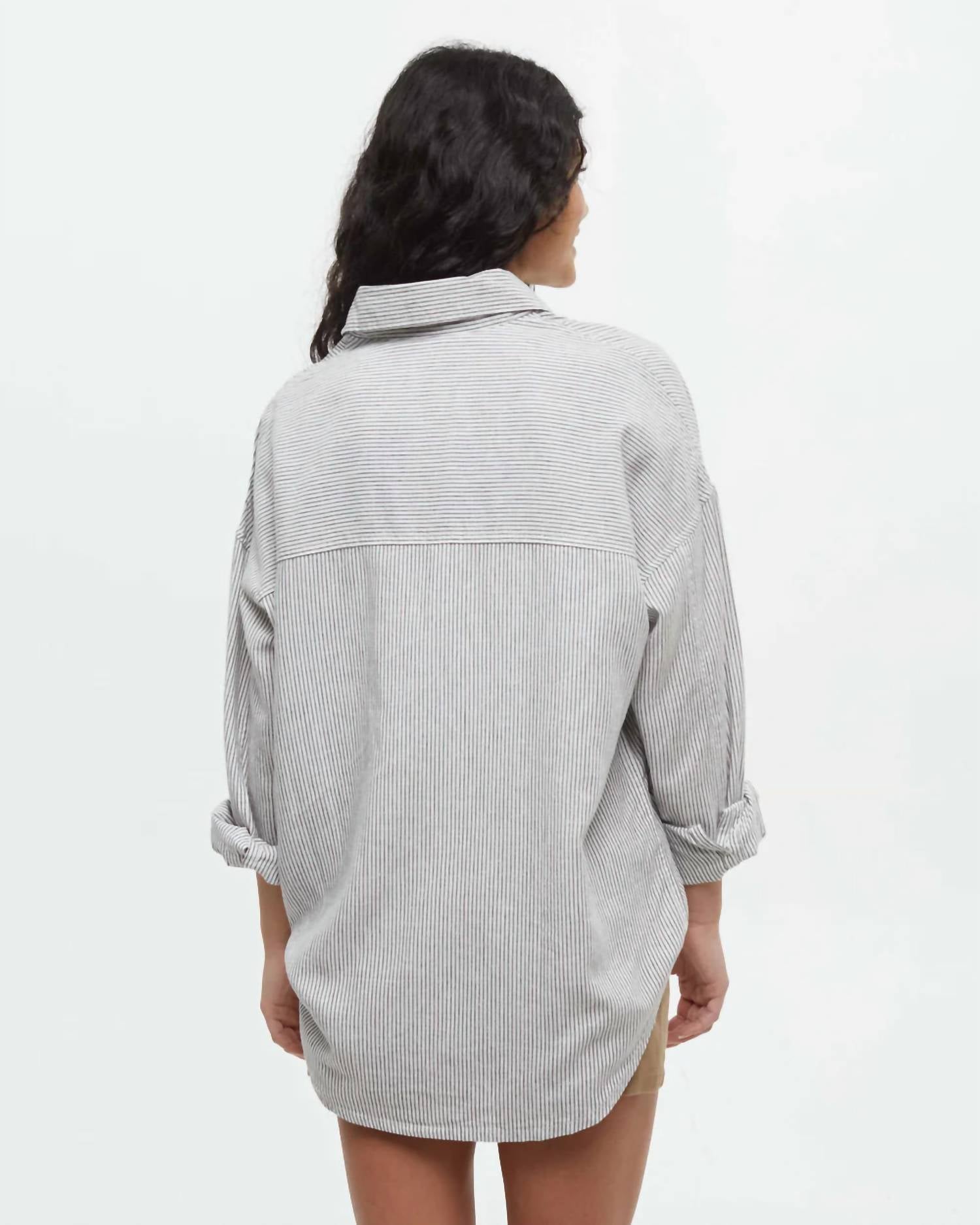 Tentree - West End Oversized Fit Button Up Longsleeve Shirt