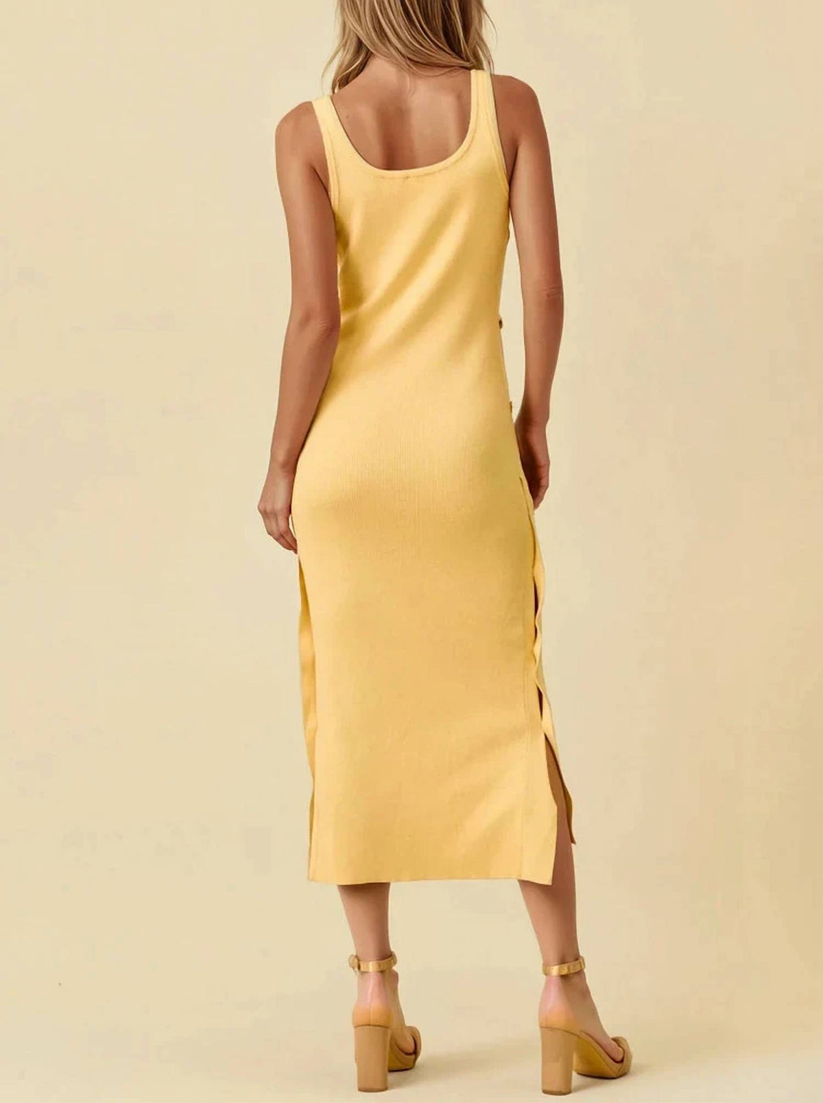 Doe And Rae - Magnolia Asymmetrical Sweater Ribbed Tank Dress