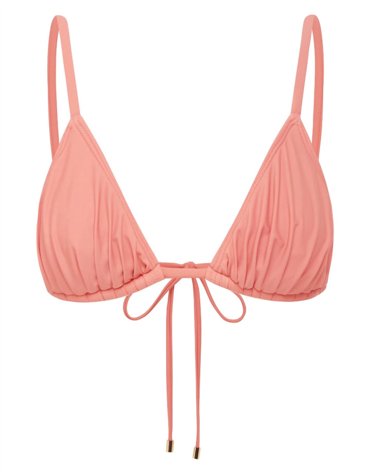 Peony - RUCHED STRING TRIANGLE BIKINI TOP