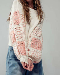 Urban Daizy - Quilt Blocked Sleeve Crewneck Sweater