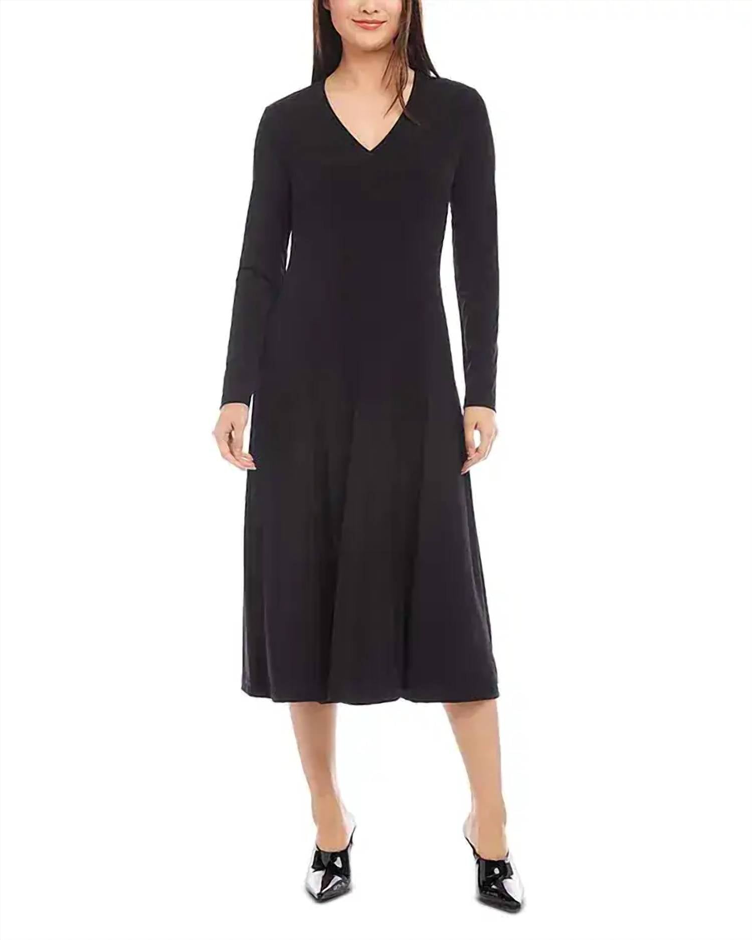 Karen Kane Kate V-neck Midi Dress in black - women's dress