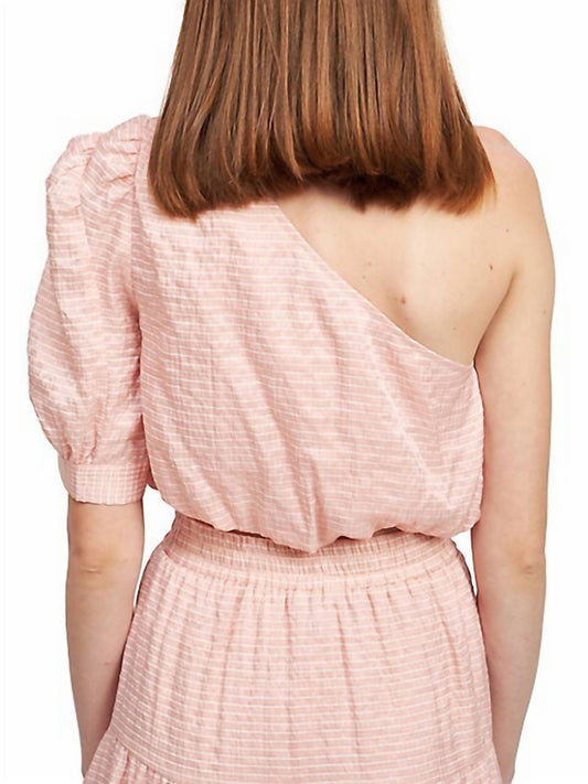 En Saison - Auden Striped One-Shoulder Blouse