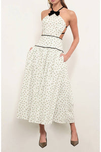 Maude Club - Backless Halter Dress With Bow