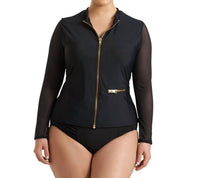 Always For Me - Plus Size Harper Mesh Sleeve Rash Guard