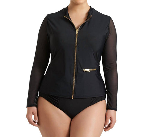 Always For Me - Plus Size Harper Mesh Sleeve Rash Guard