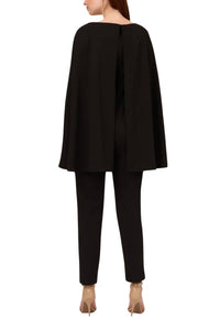Adrianna Papell - Crepe Jumpsuit Capelet