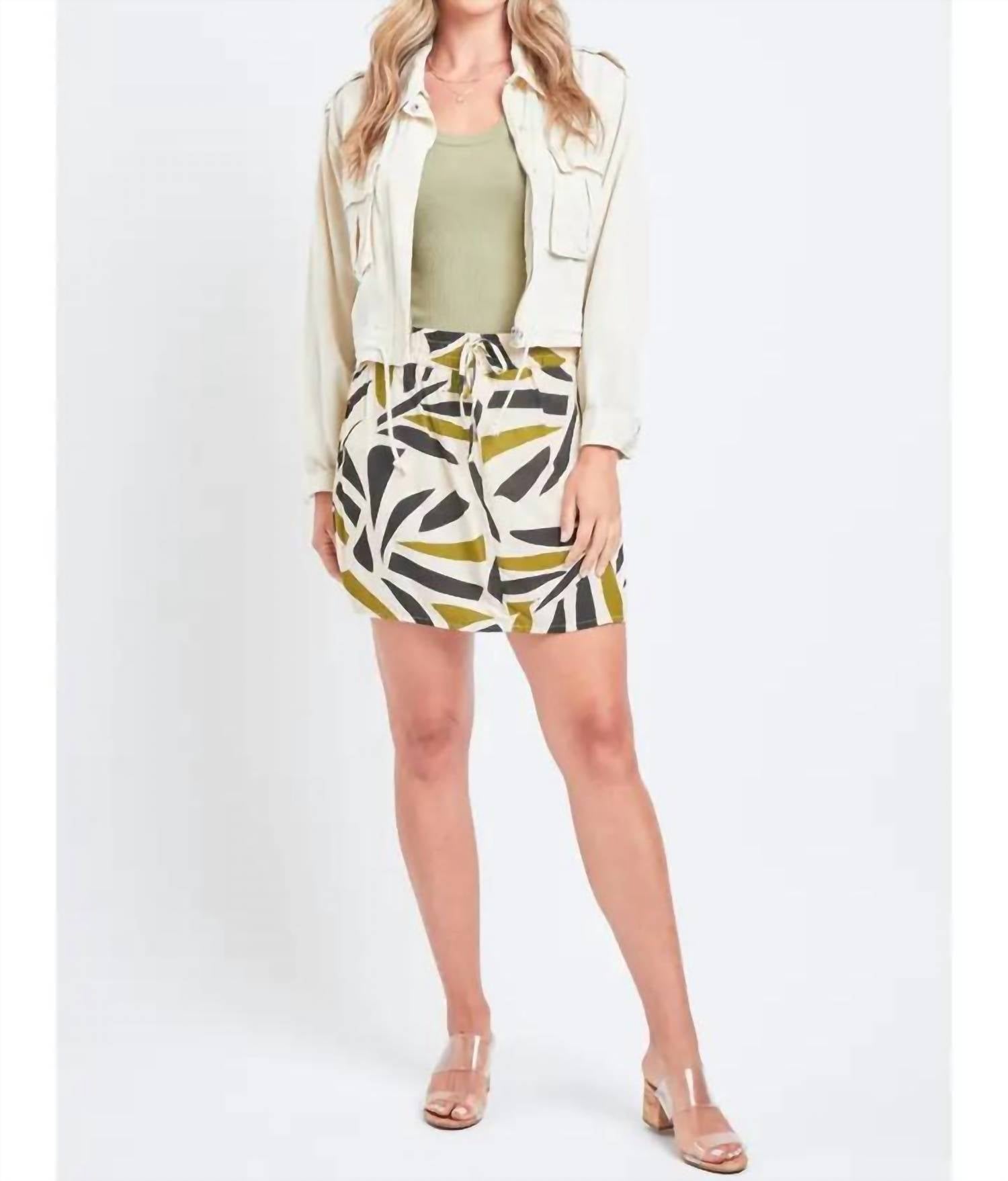 Ymi - Dolphin Rayon Skort with Knit Under Short