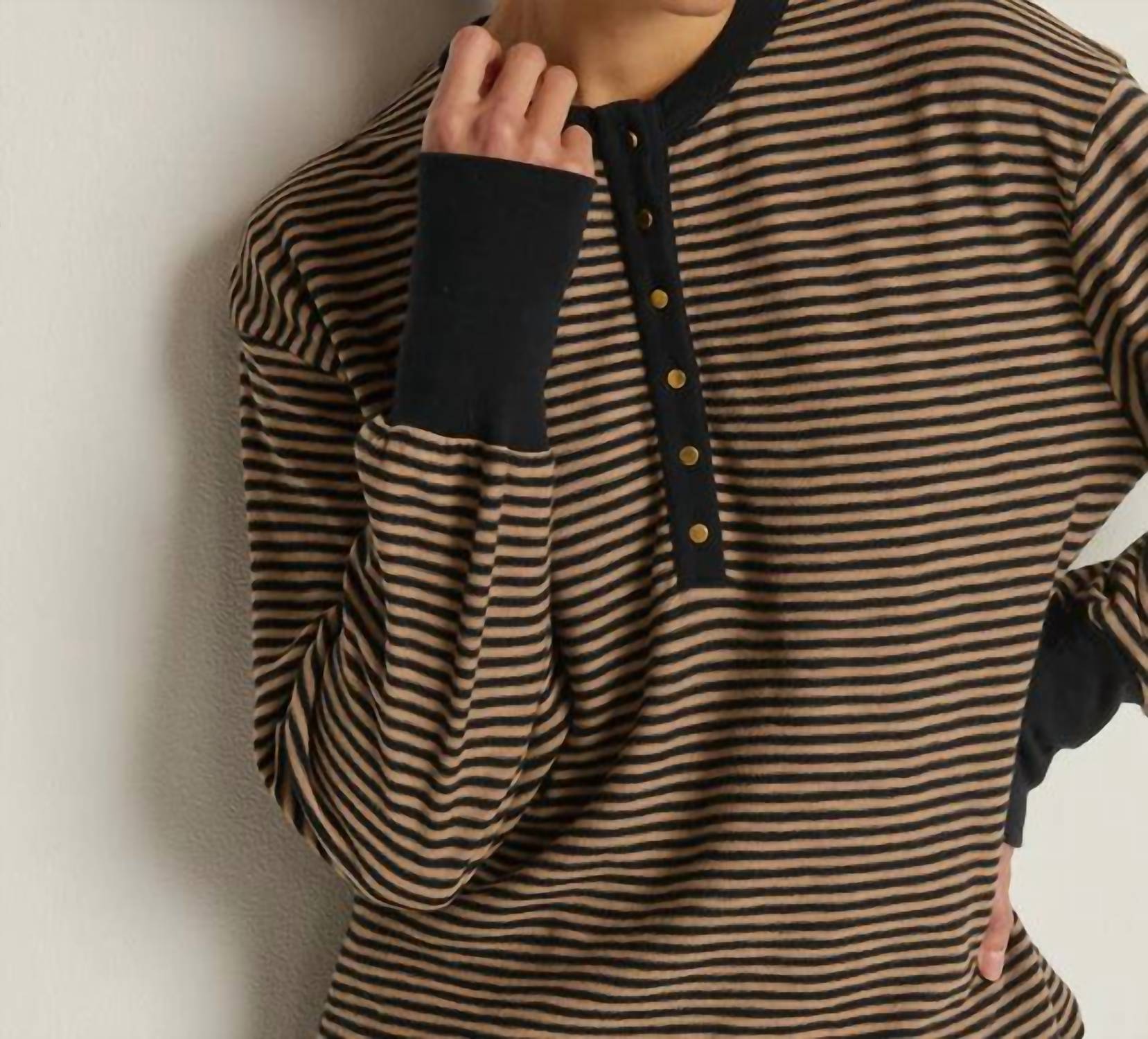 Nation Ltd - Victoria Henley Long Sleeve Sweater