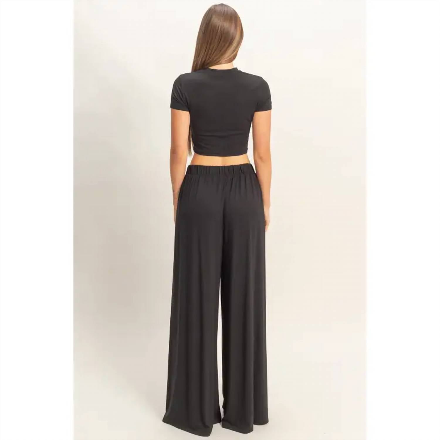 Hyfve - Short Sleeve Top & Wide Leg Pants Set