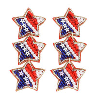Sophia Collection - Women's Patriotic Star Shaped Beaded Earrings