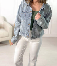 Mikarose - Vintage Cropped Denim Jacket