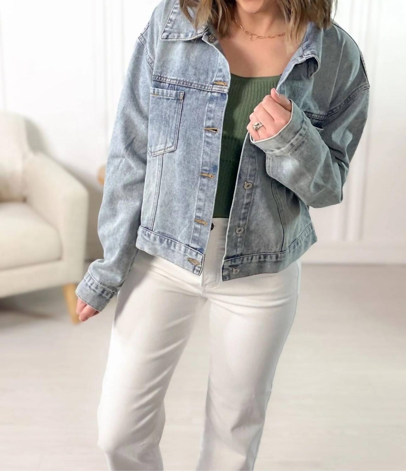 Mikarose - Vintage Cropped Denim Jacket