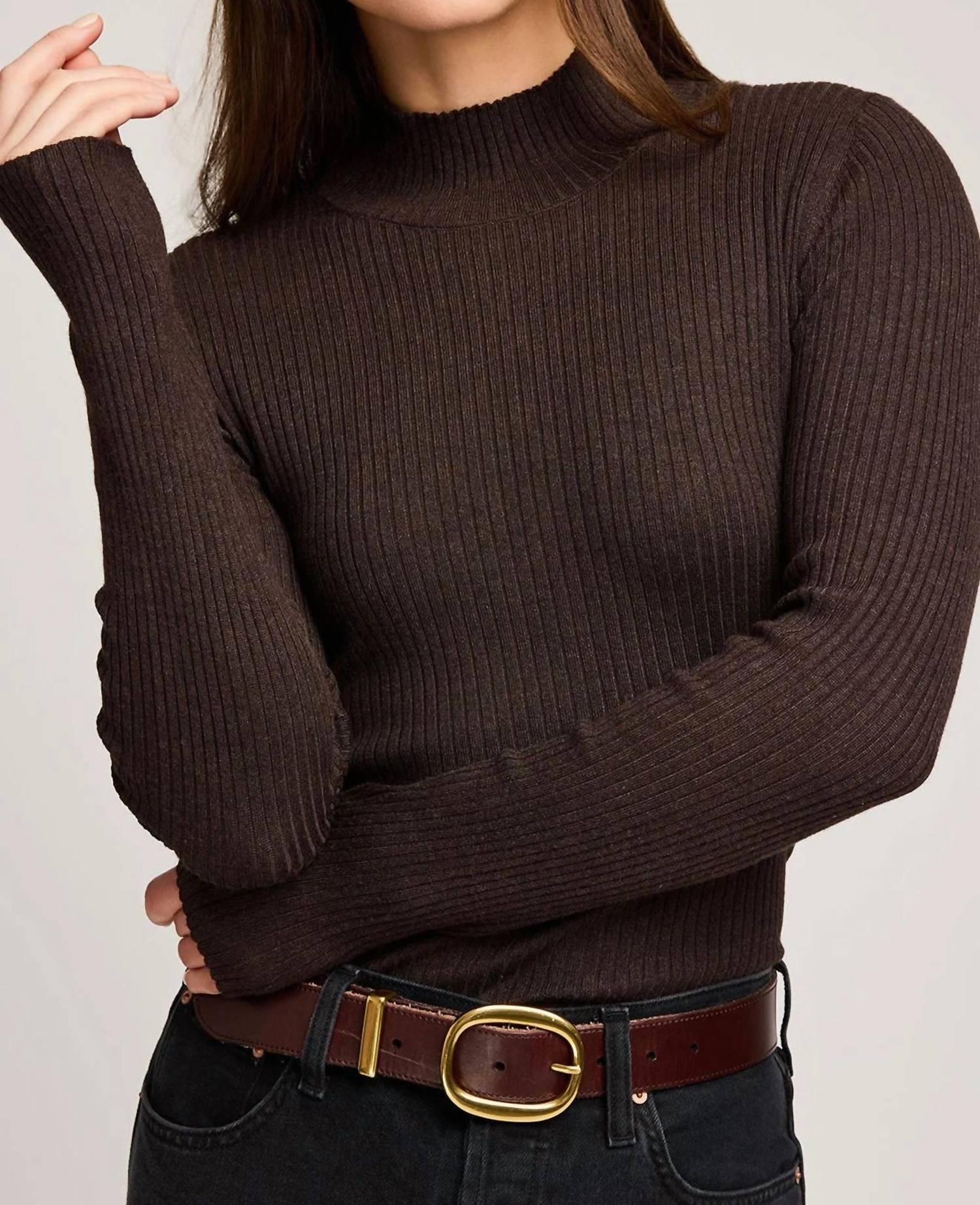 Gentle Fawn Arlen Top in heather darkwood - women's sweater - alternate view