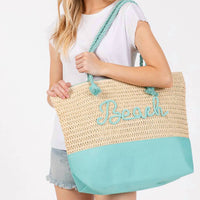 3Am By H&D Accessories - Women's Crochet & Color-sewn Rope Beach Tote Bag