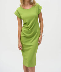 Joseph Ribkoff - Pleated Side Waist Midi Sheath Dress