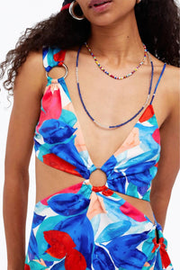 LORENZA CUTOUT SATIN MINI DRESS