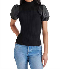 STEVE MADDEN Peggy Sweater in black - women's t-shirt