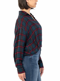 Kut From The Kloth - Tessa Crop Long Sleeve Button Down Top