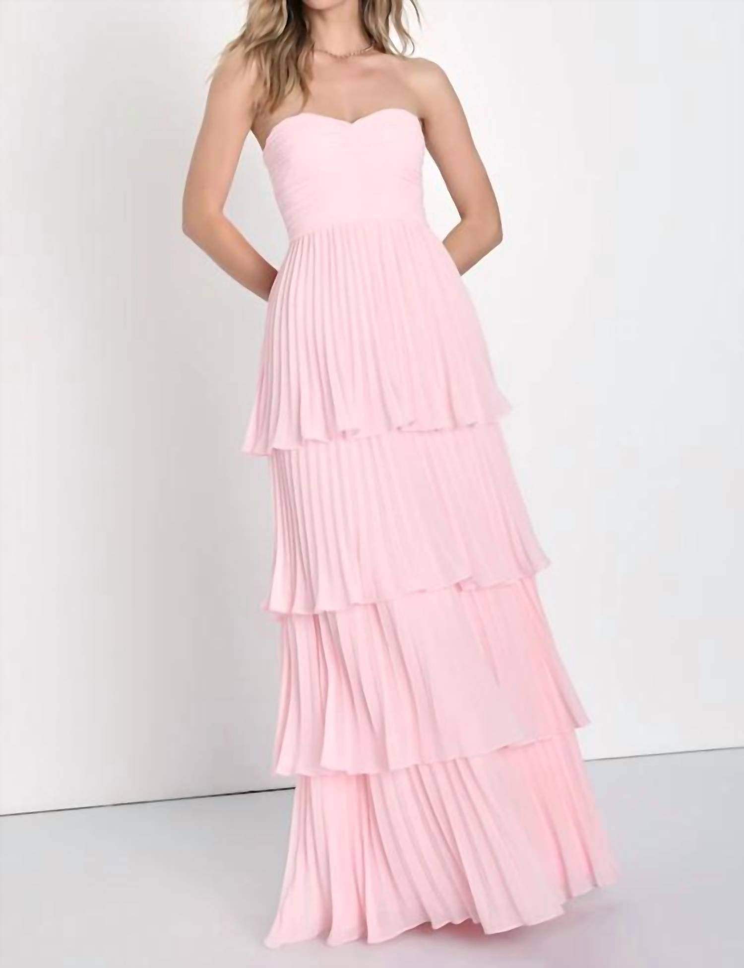 Lulus - Women's Seriously Sensational Strapless Tiered Maxi Dress
