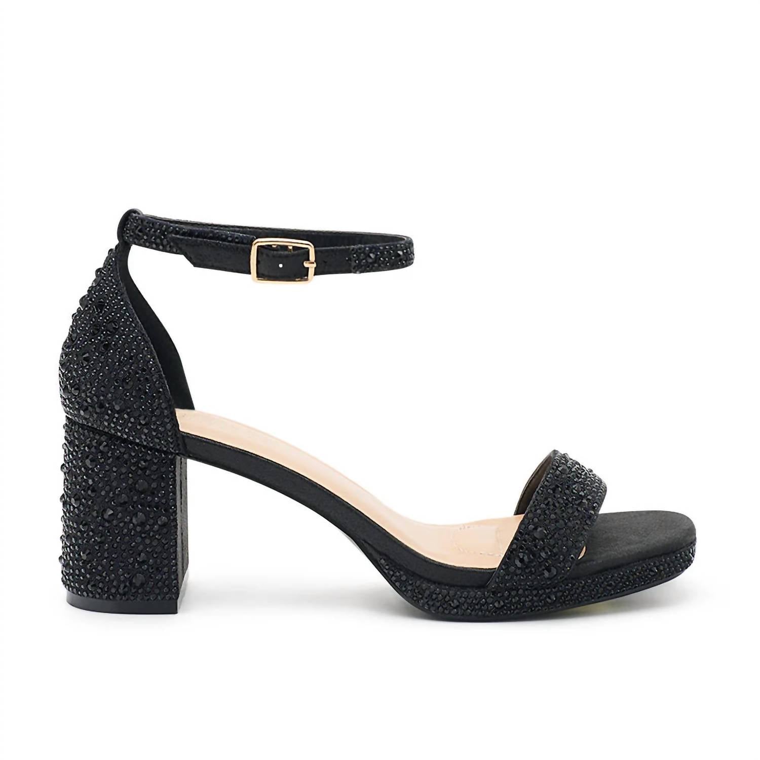 Blossom Footwear - Women's Nelly 7 Rhinestone Block Heel Sandal