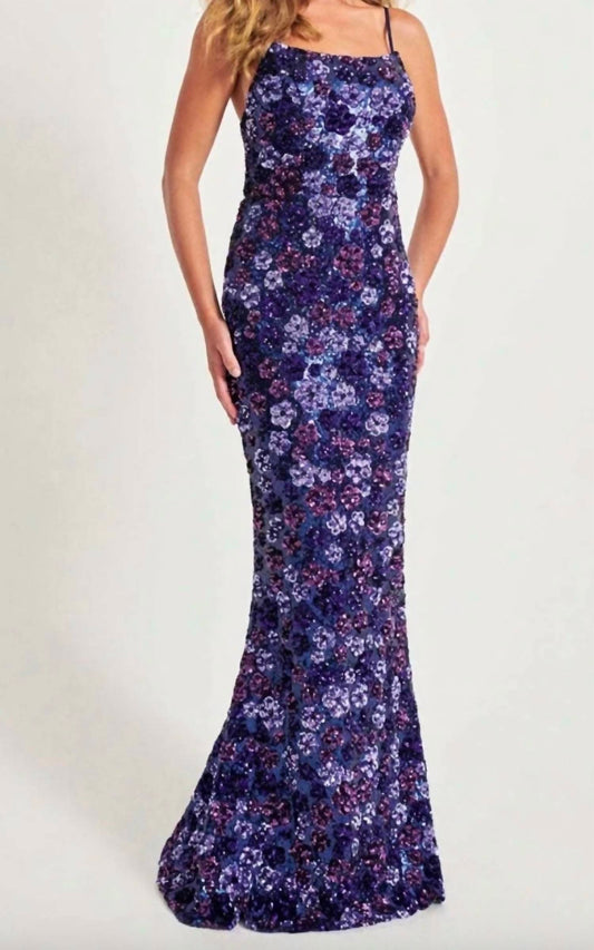 Faviana - Sequin floral gown