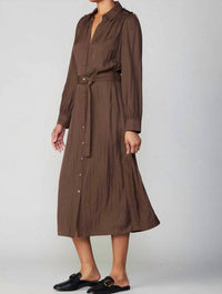 current air Larissa Midi Dress in mocha - women's dress - detail view