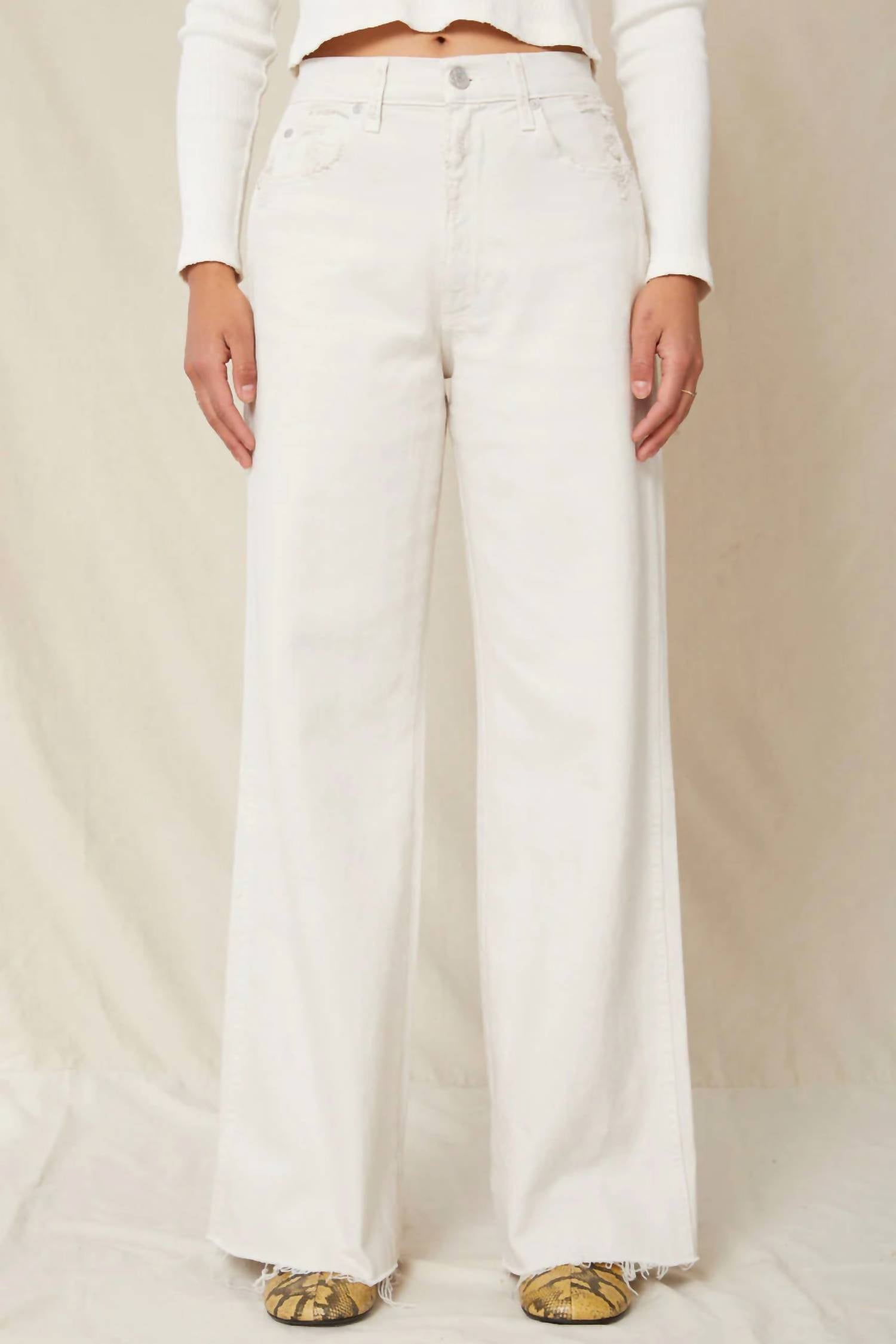AMO Frida Wide Leg Denim Jean in white oak - women's jeans