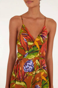 Farm Rio - Linen Midi Wrap Dress