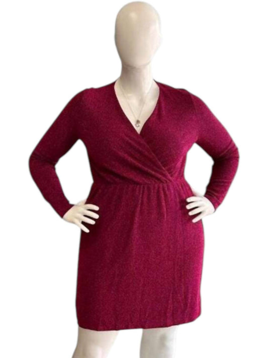 White Birch - Glitter Faux Wrap Midi Dress