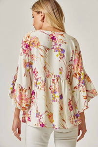 Andree By Unit - Floral Three Fourth Sleeve Top