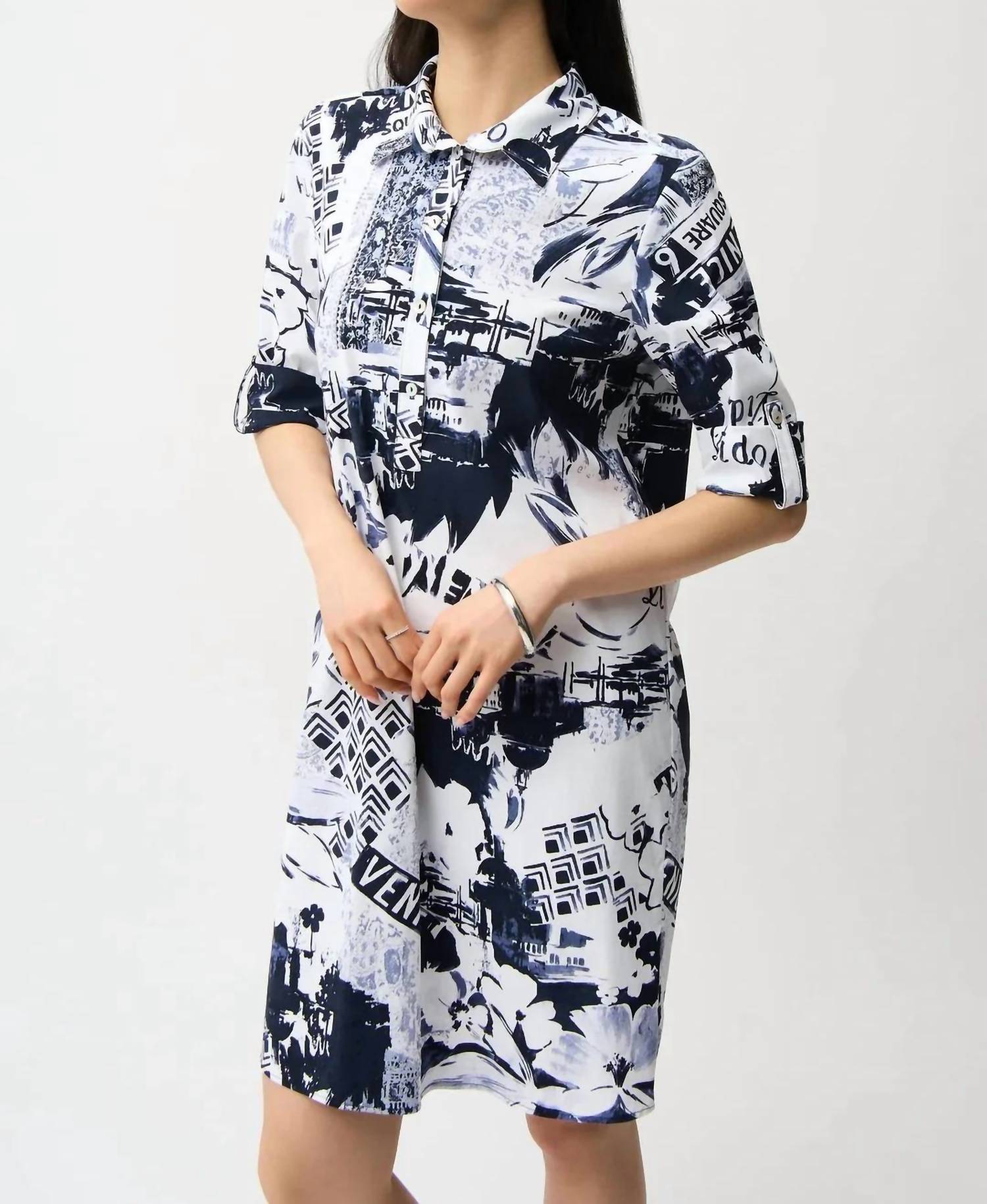 Joseph Ribkoff - Floral Graphic Shirt Dress