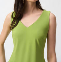 Joseph Ribkoff V Neck Tank Top in greenery - women's tank top - view 5