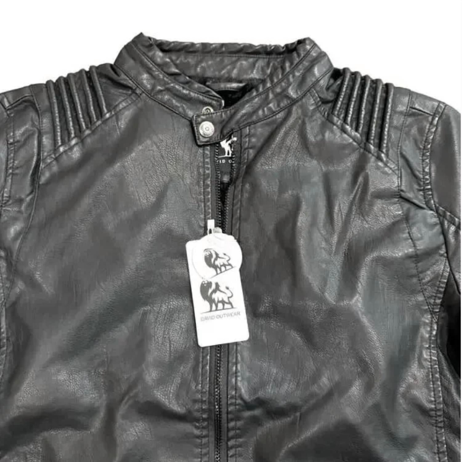 David Outerwear - Men’s Faux Leather Moto Jacket