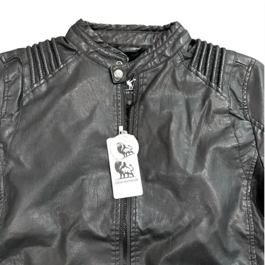 David Outerwear - Men’s Faux Leather Moto Jacket
