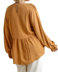Umgee - Pleated Detail Babydoll Top - Plus