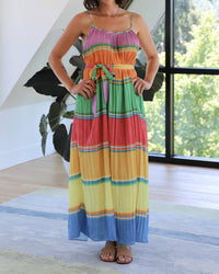 Nyland - Kamari Color Block Pleated Cami Midi Dress