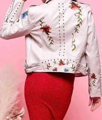 Cezele - Leather Floral Jacket
