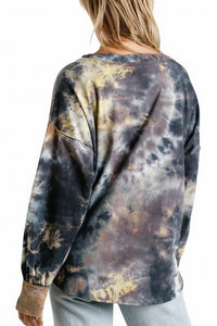 Umgee - Tie Dye Twisted Collar Sweater