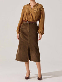 Astr - Ashton Pleated Ruffle Trim Top