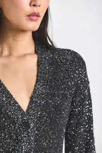 Derek Lam 10 Crosby - Kalena Sequin Plated Cardigan