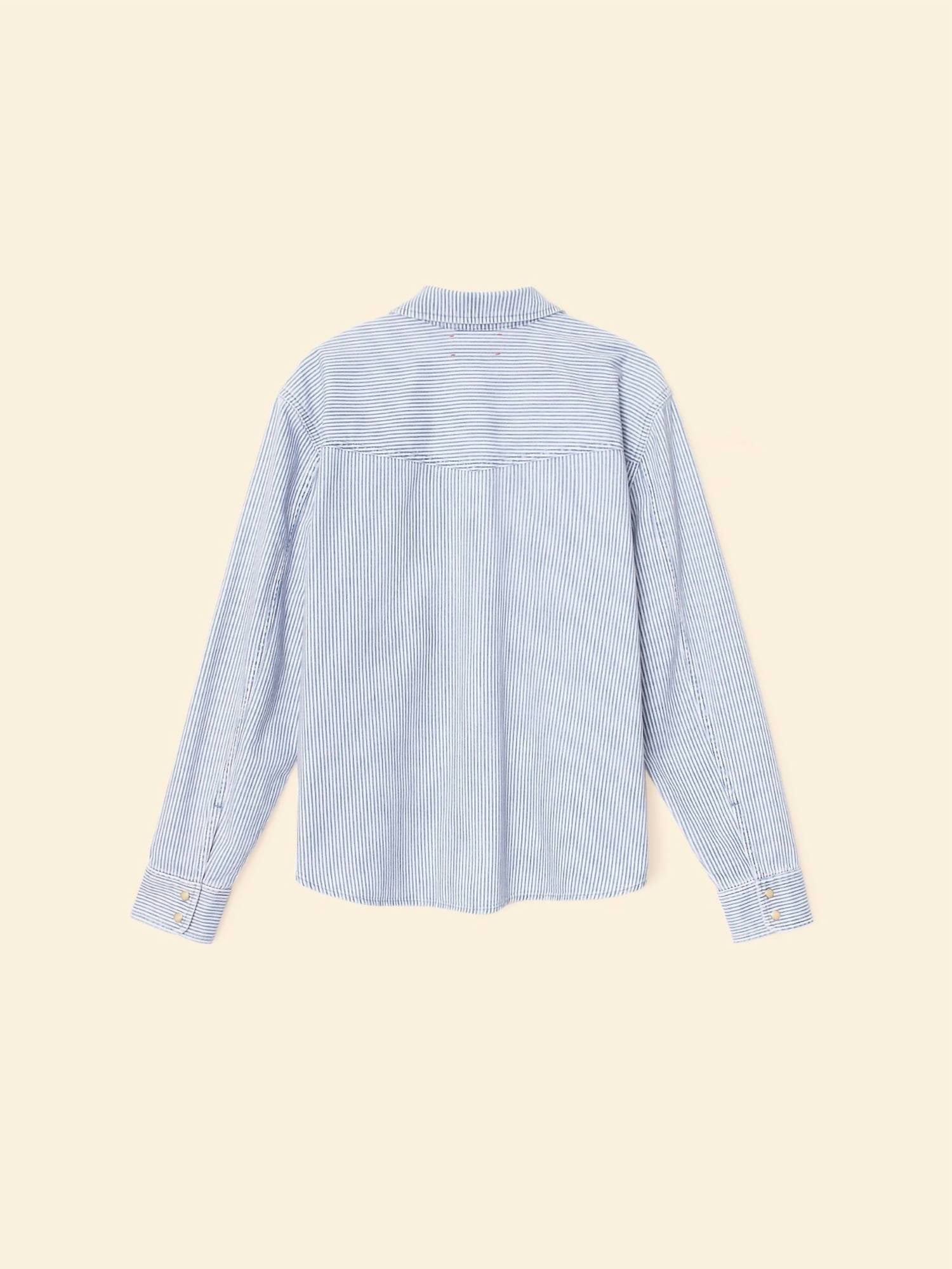 XIRENA Byron Denim Shirt in blue railroad - women's shirt - view 4