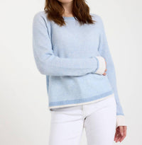 Brodie Cashmere Irene Cashmere Jumper Top in blue mist - women's sweater