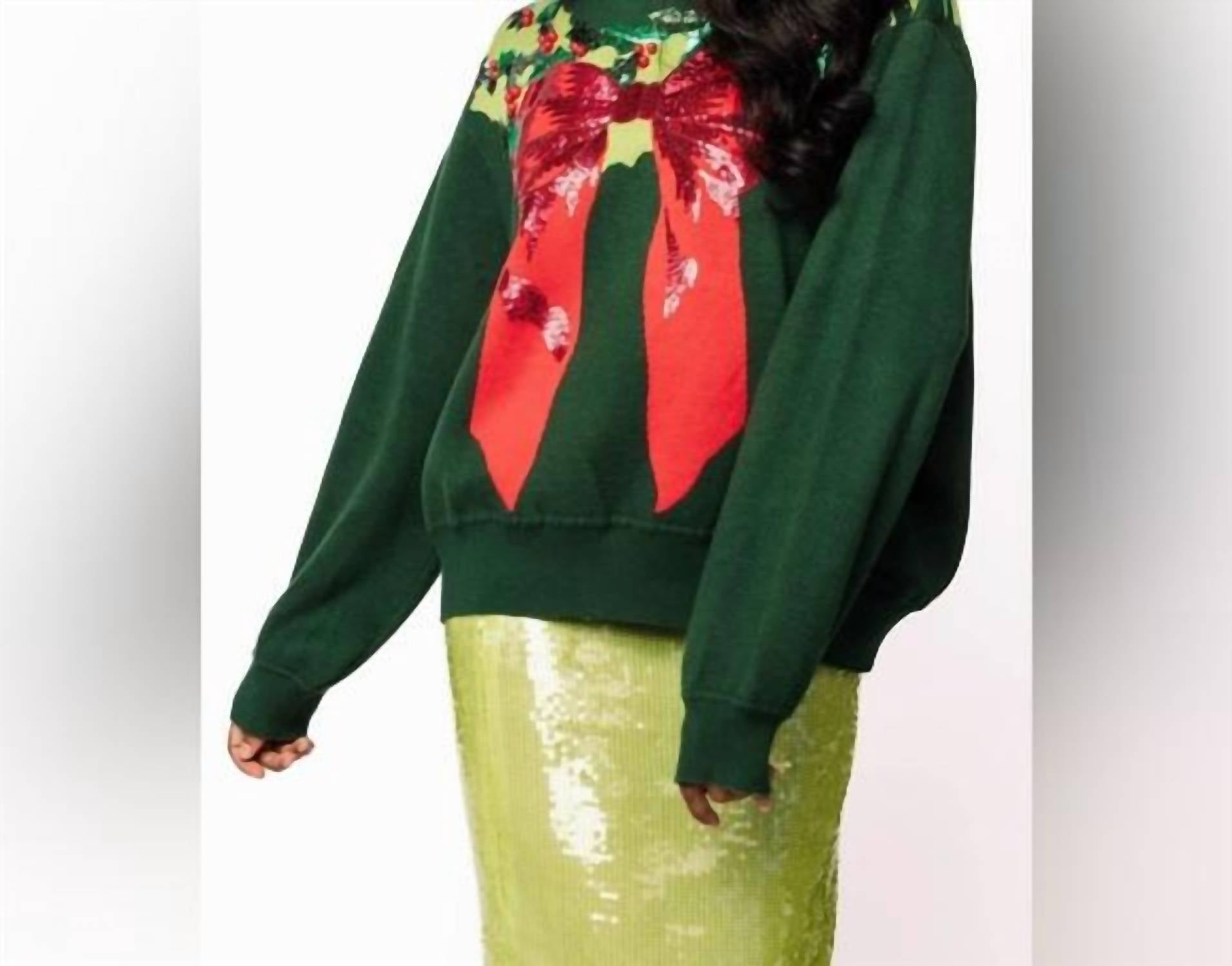 Queen Of Sparkles - Wreath Long Sleeve Sweater