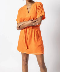 Lilla P - Belted Split Neck Dress