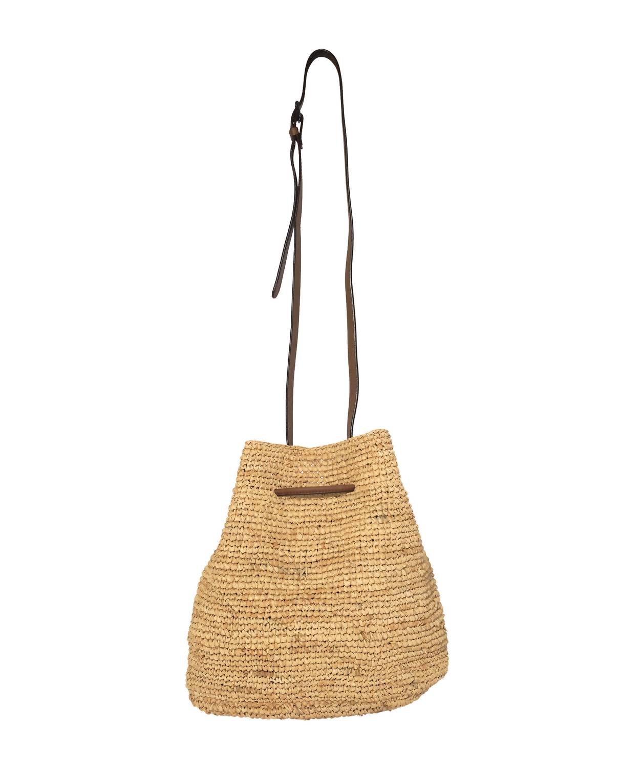 Faherty - Women's Raffia Drawstring Bucket Bag