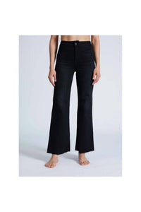 ASKK NY Crop Brighton Wide Leg Pants in rock - women's pants - detail view