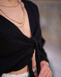 Moa - Crinkle Cotton Wrap Top