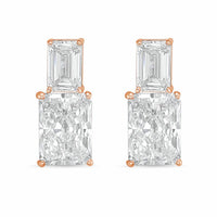 Diana M Jewels - Women's Emerald Lab-Grown Diamond Stud Earrings (12.00 Ct TCW) - Luxe